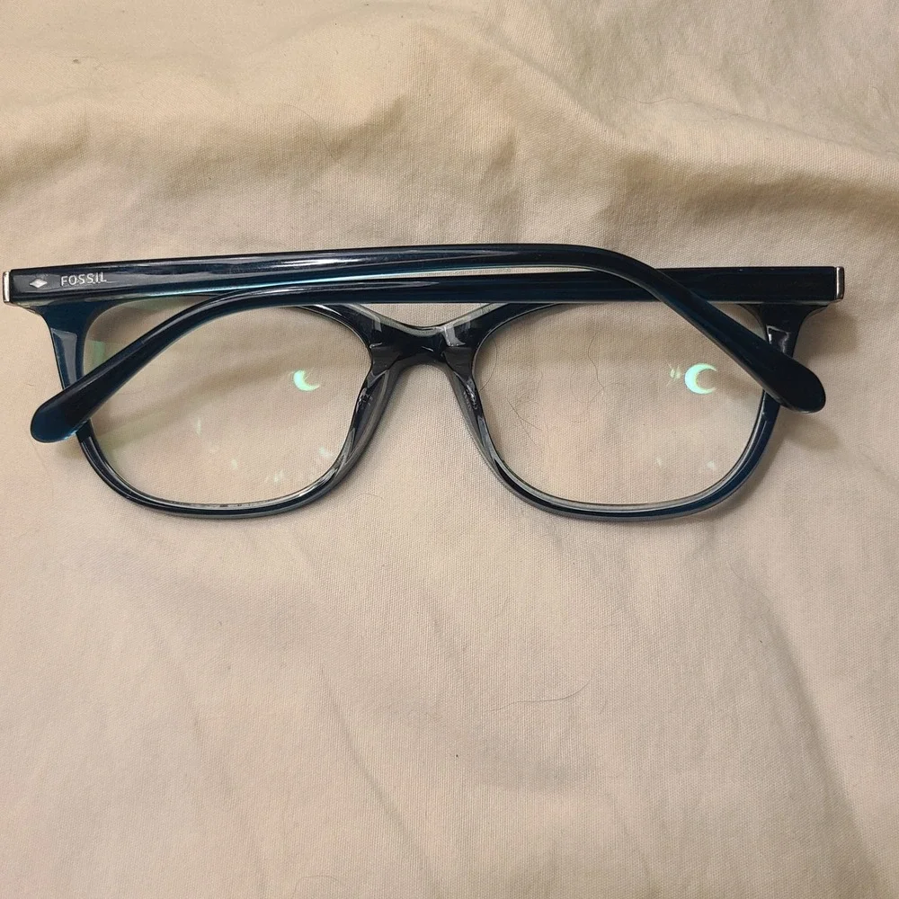 Fossil Eyeglasses Womens 140 Teal Blue FOS 7081 1ED Cat Eye Optical Frames